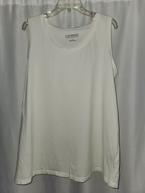 Catherines Classic White Scoop Neck Tank Size 1X  #summer #cool #versatile #airy